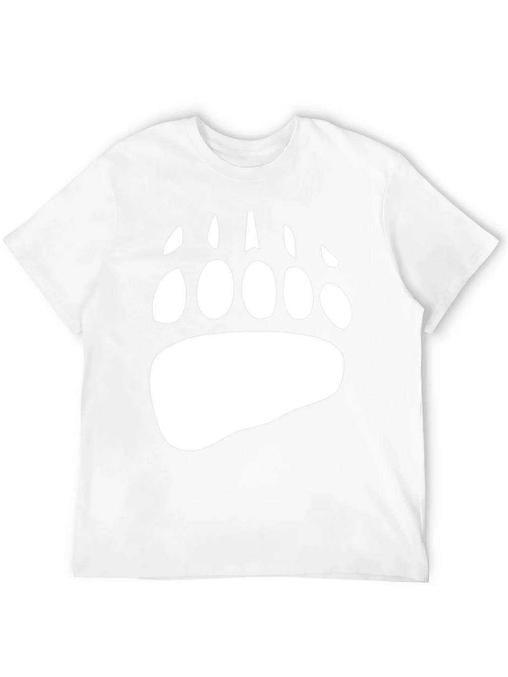 Bear Paw Print Graphic Tee - Black Cotton Blend
