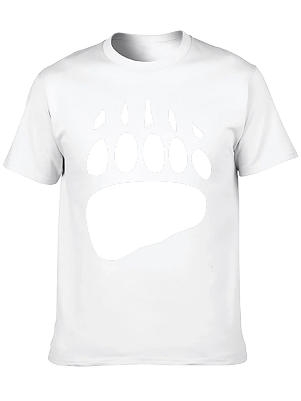 Bear Paw Print Graphic Tee - Black Cotton Blend