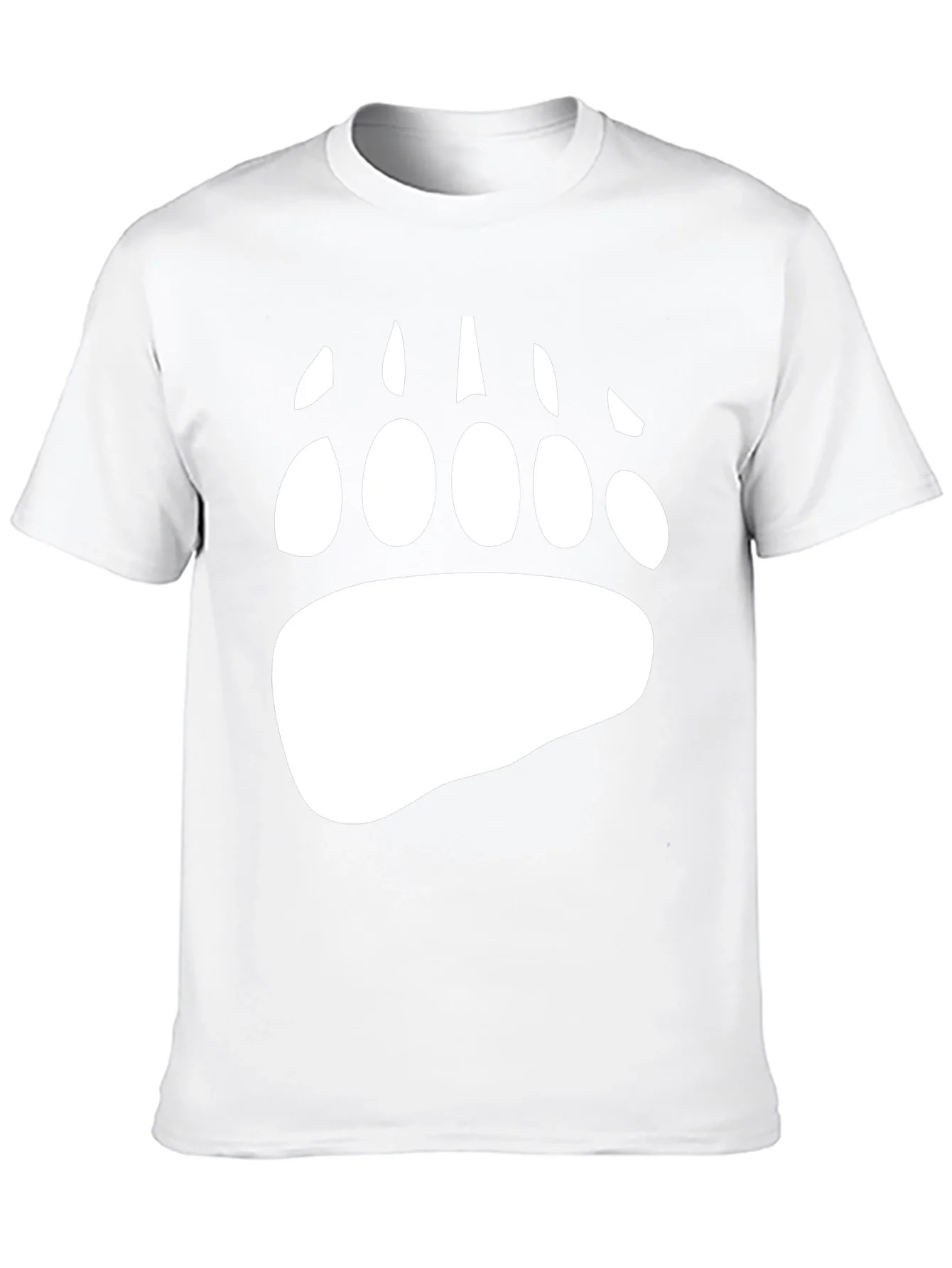 Bear Paw Print Graphic Tee - Black Cotton Blend