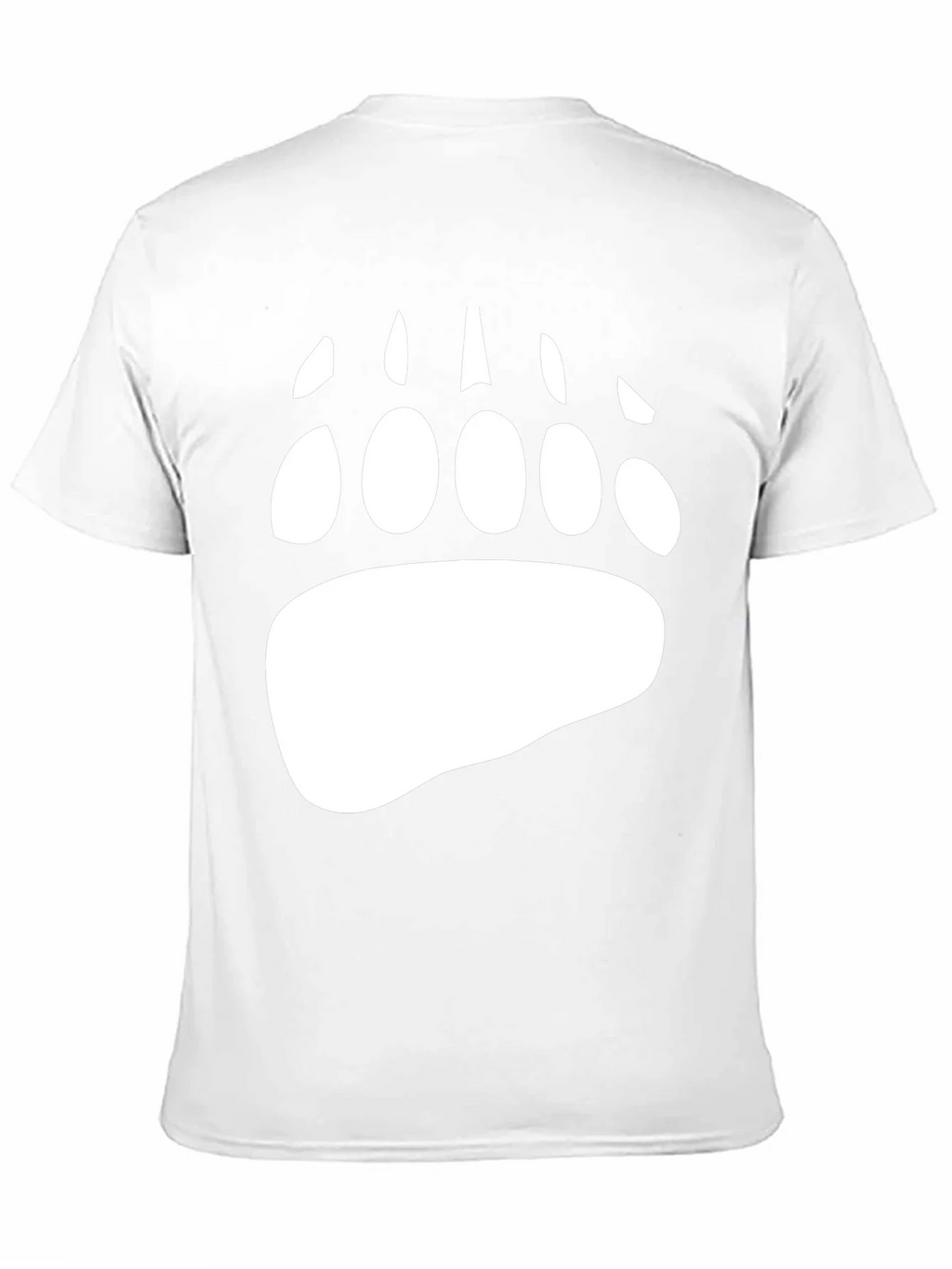 Bear Paw Print Graphic Tee - Black Cotton Blend