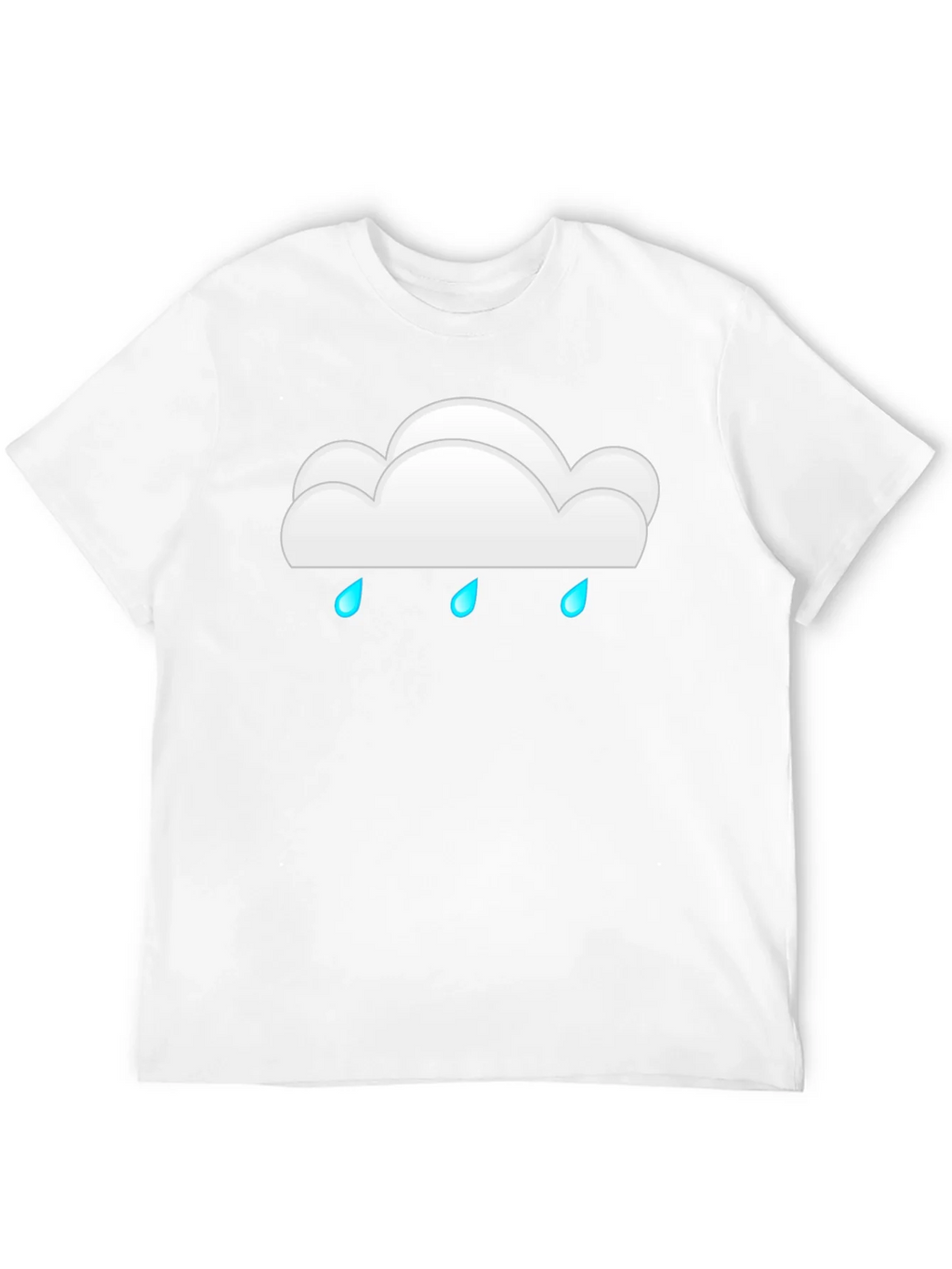 Cloud Raindrop Graphic Print Black T-Shirt