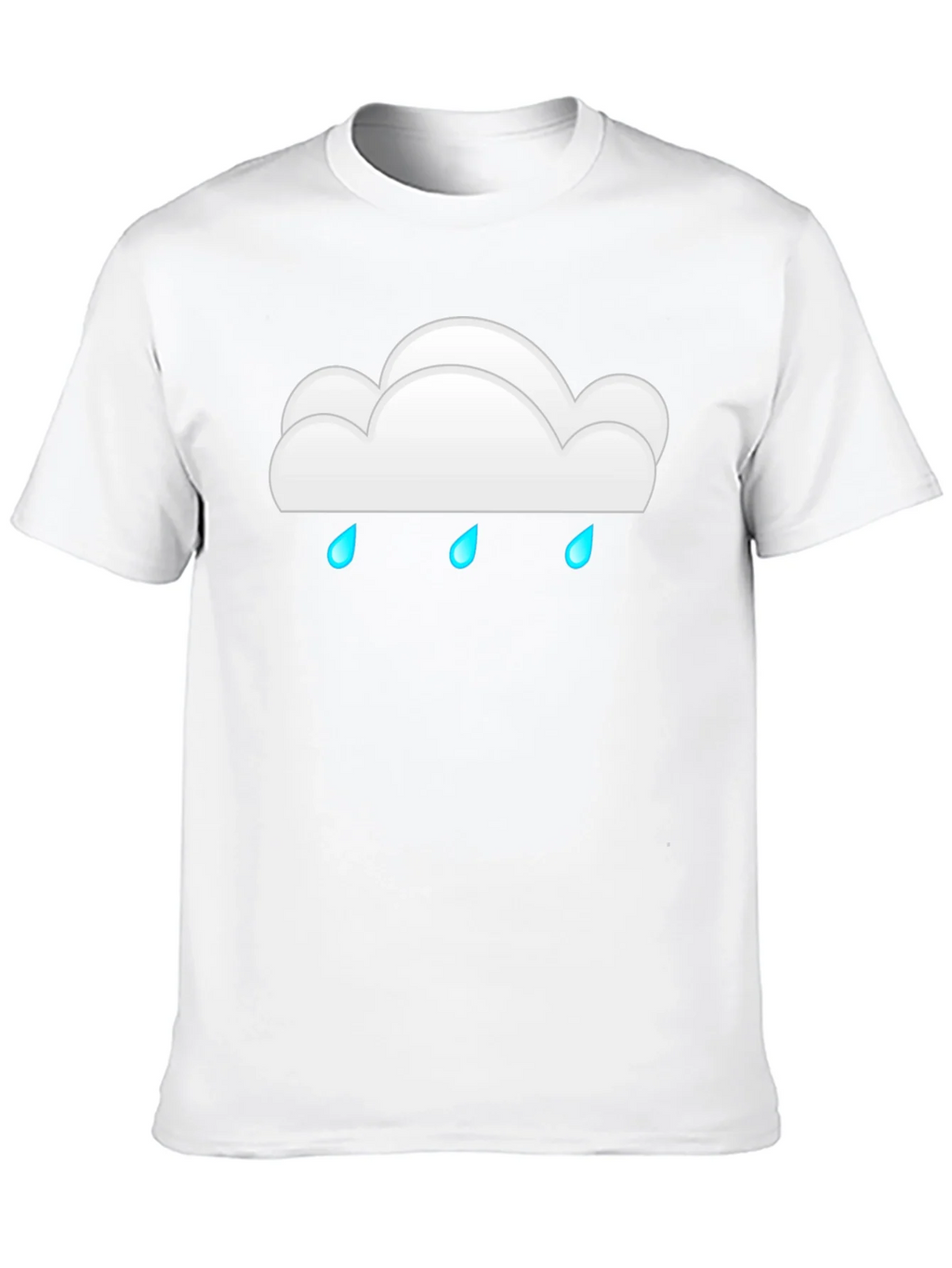 Cloud Raindrop Graphic Print Black T-Shirt