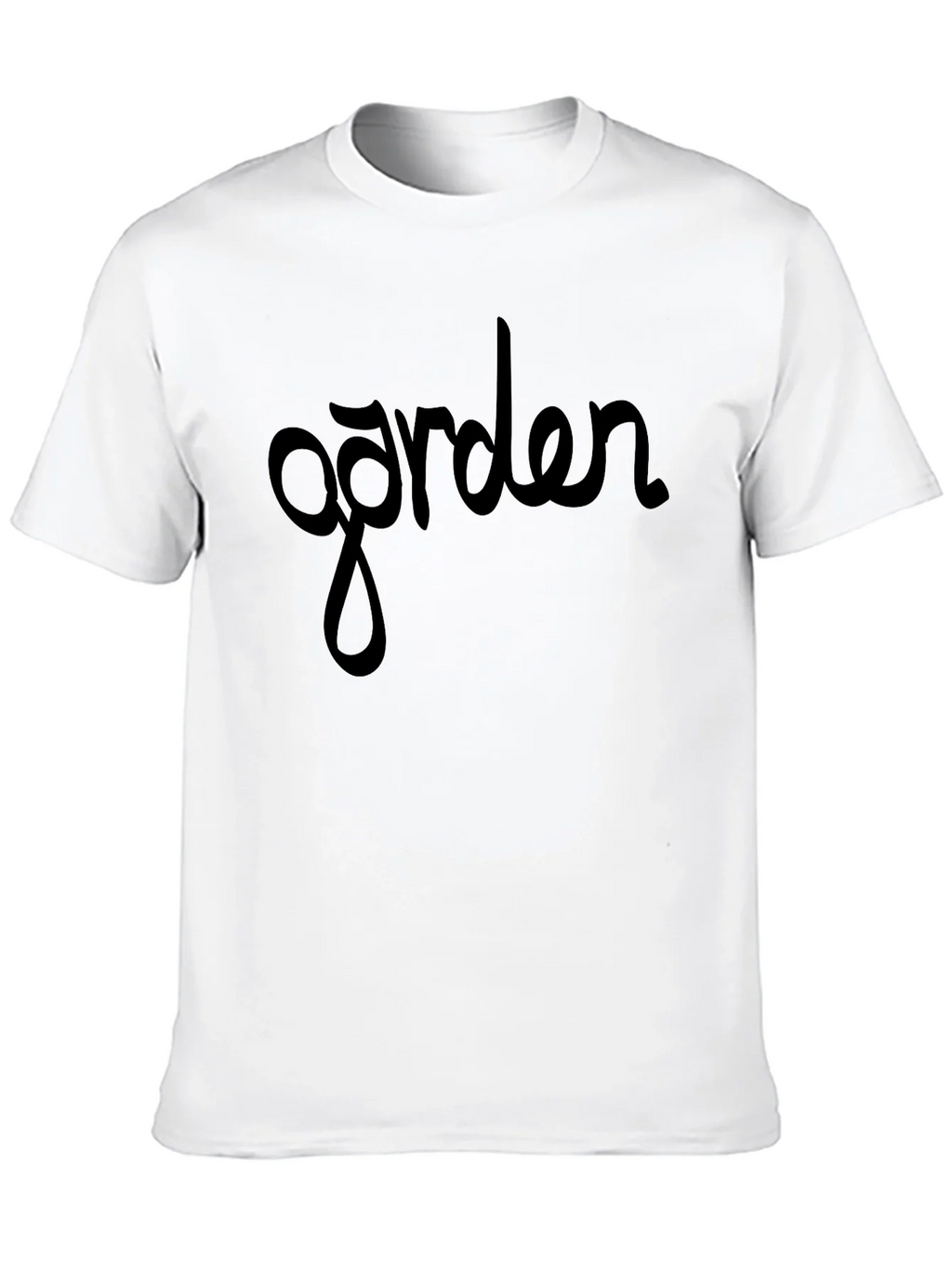 Garden Script Tee - Stylish Black Cotton T-Shirt