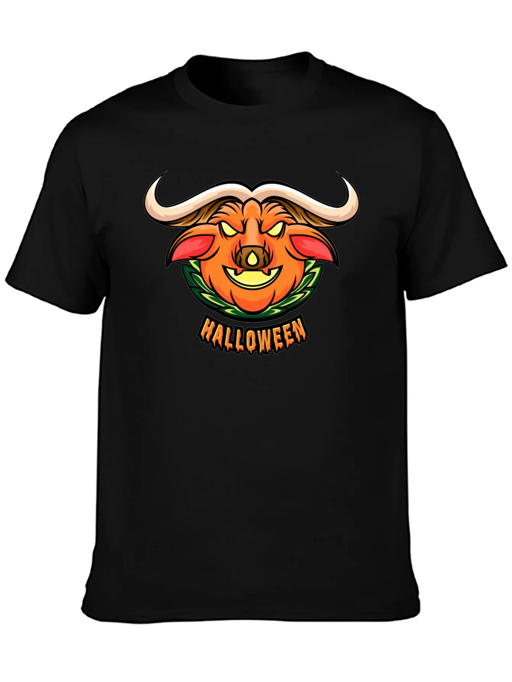 Halloween Pumpkin Buffalo Graphic T-Shirt