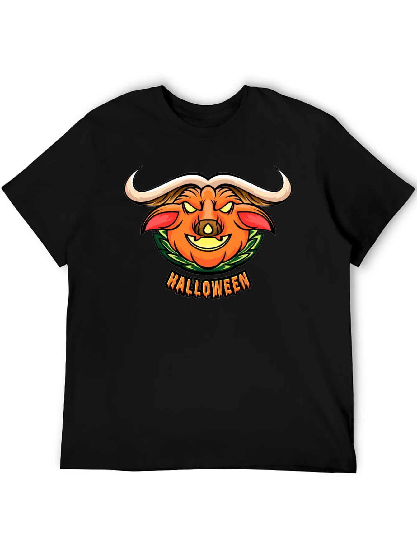 Halloween Pumpkin Buffalo Graphic T-Shirt