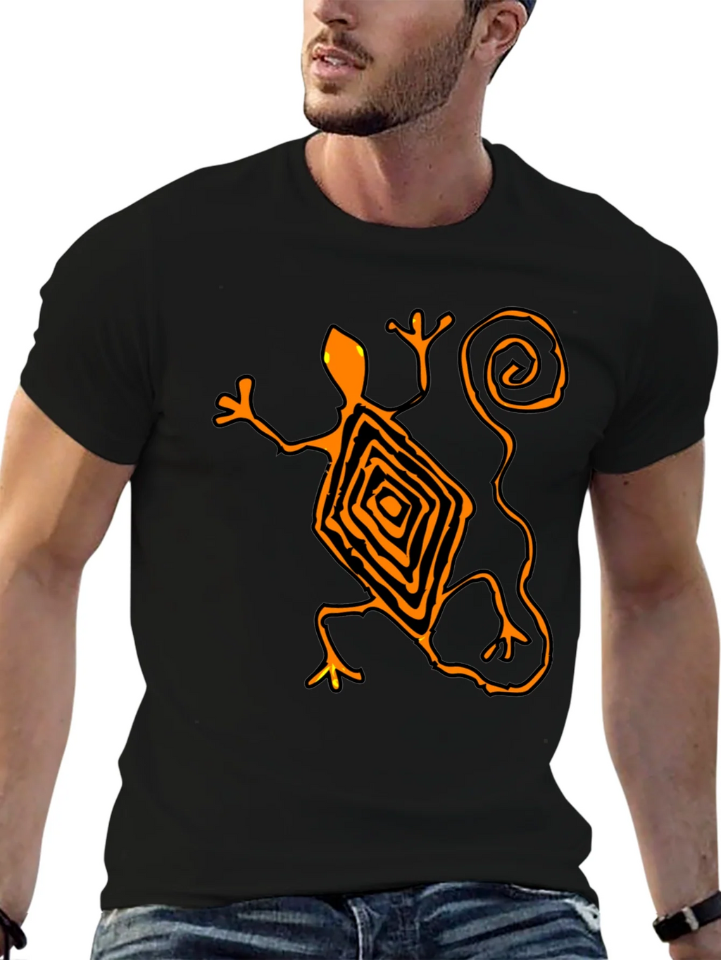 Lizard Graphic Tee - Mens Black T-Shirt