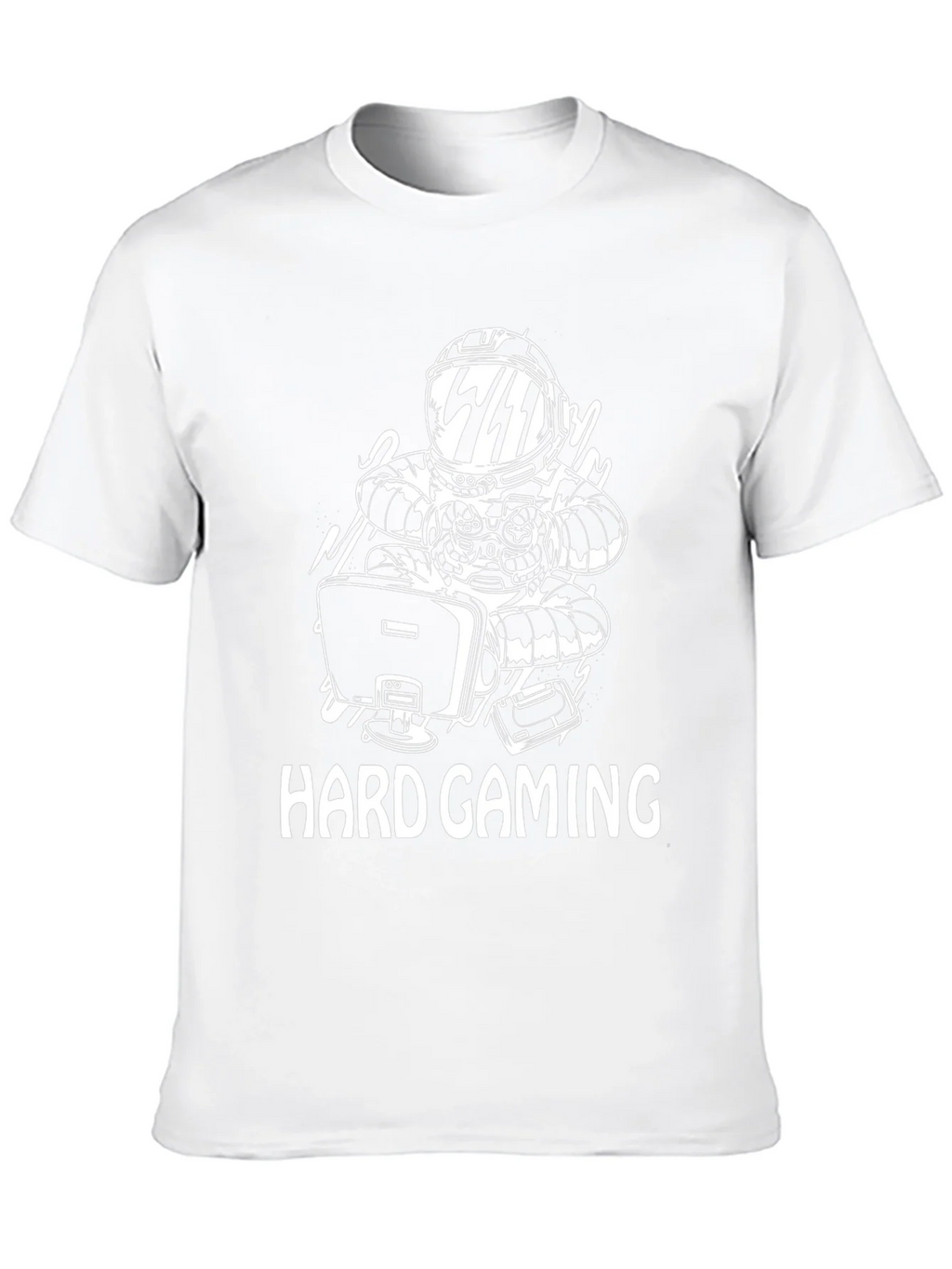 Hard Gaming Astronaut Graphic T-Shirt