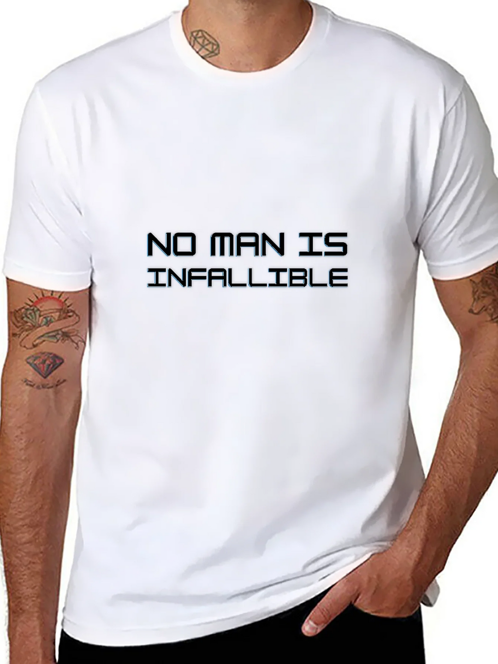 No Man is Infallible Black Graphic Tee