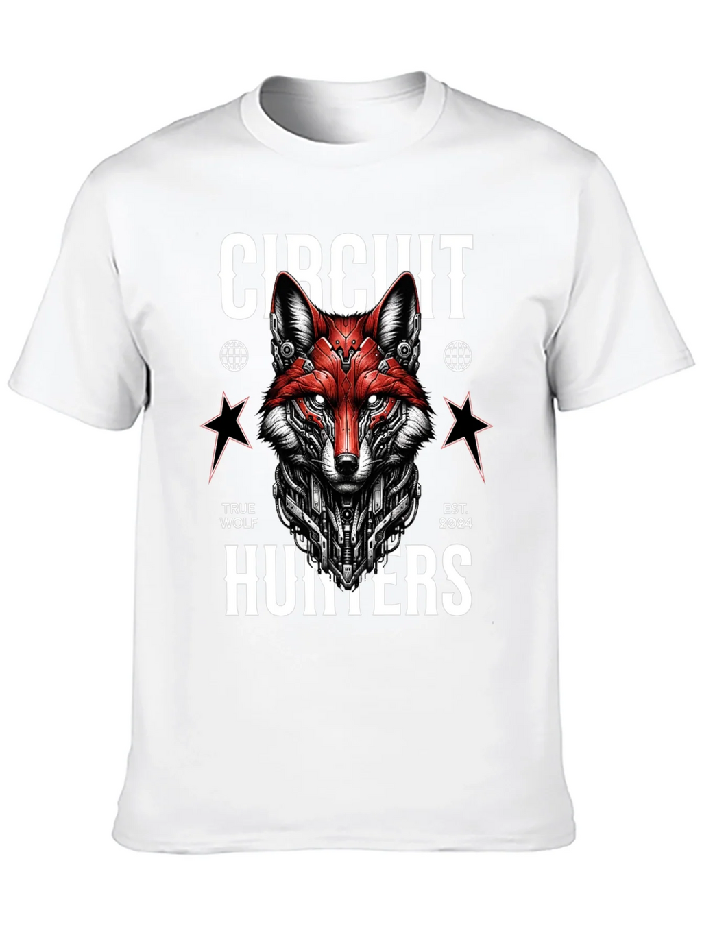 Circuit Hunters Graphic Tee - Cyberpunk Fox T-Shirt