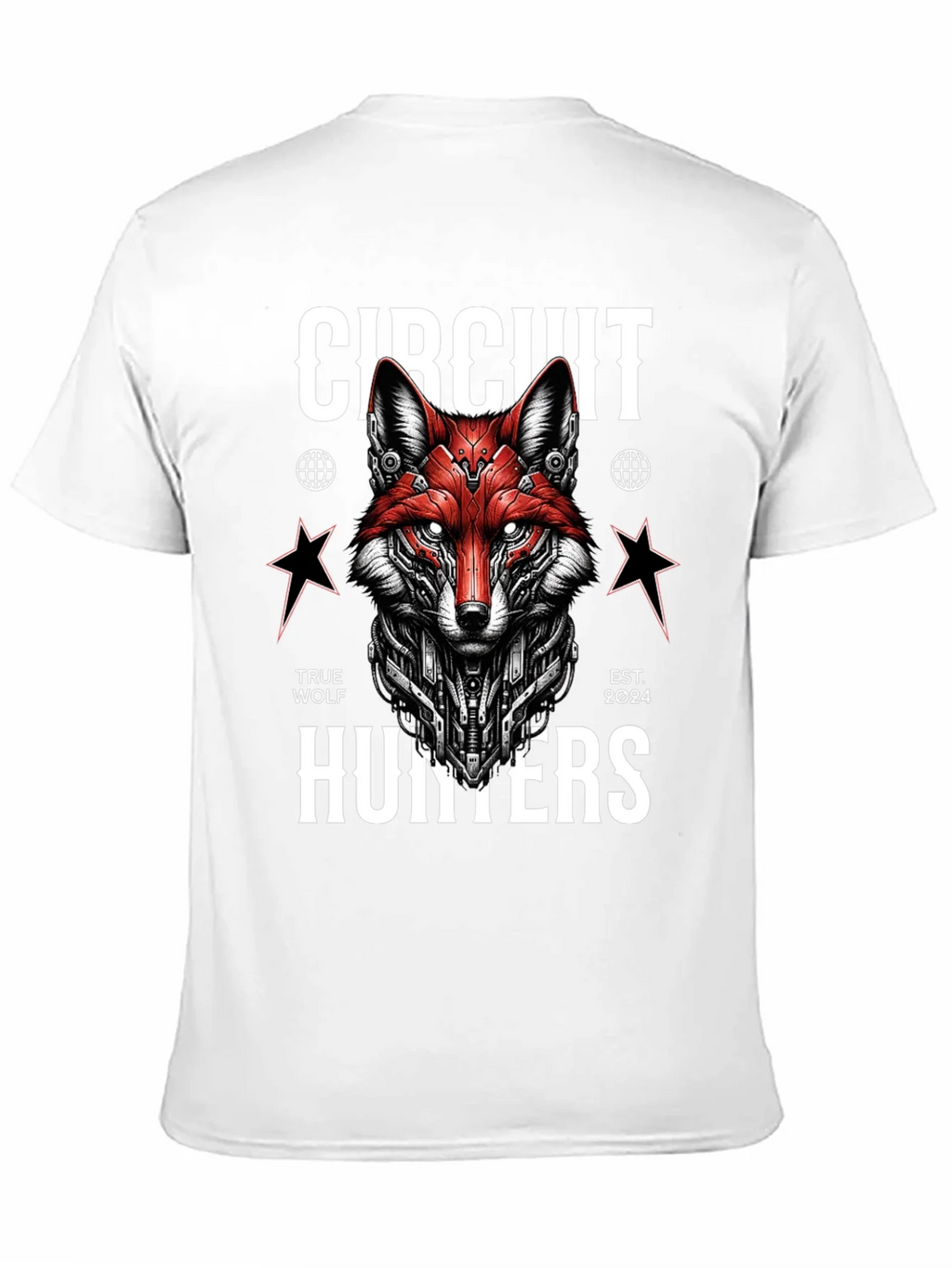 Circuit Hunters Graphic Tee - Cyberpunk Fox T-Shirt