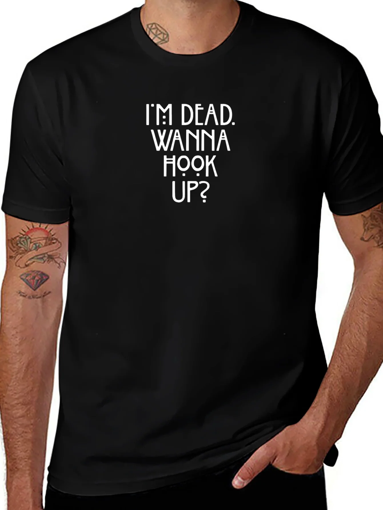 Im Dead Wanna Hook Up? Graphic Tee - Black