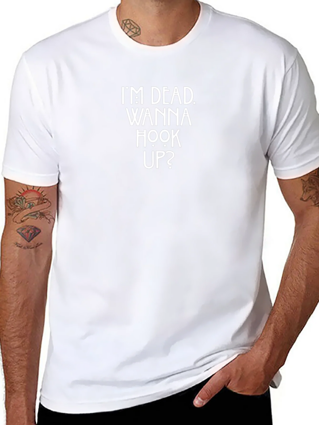 Im Dead Wanna Hook Up? Graphic Tee - Black