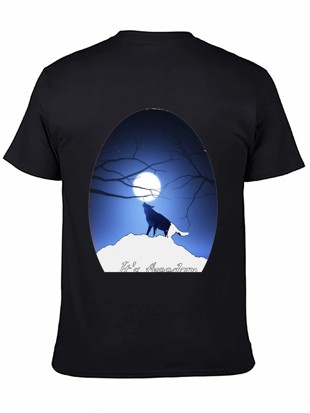 Wolf Howling at Moon Graphic Tee