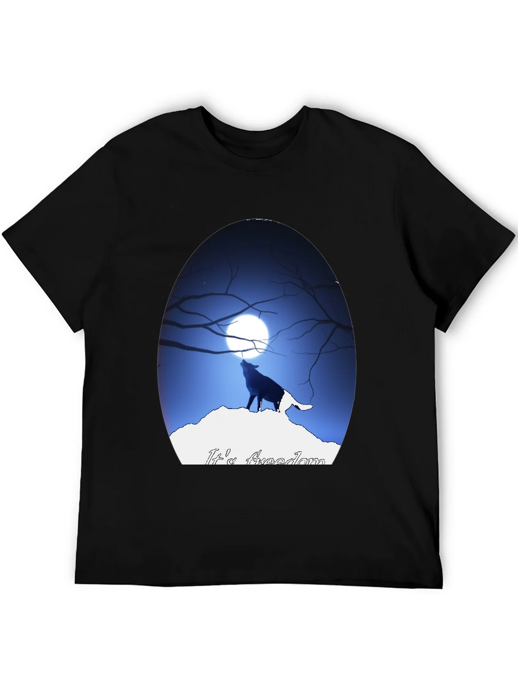 Wolf Howling at Moon Graphic Tee