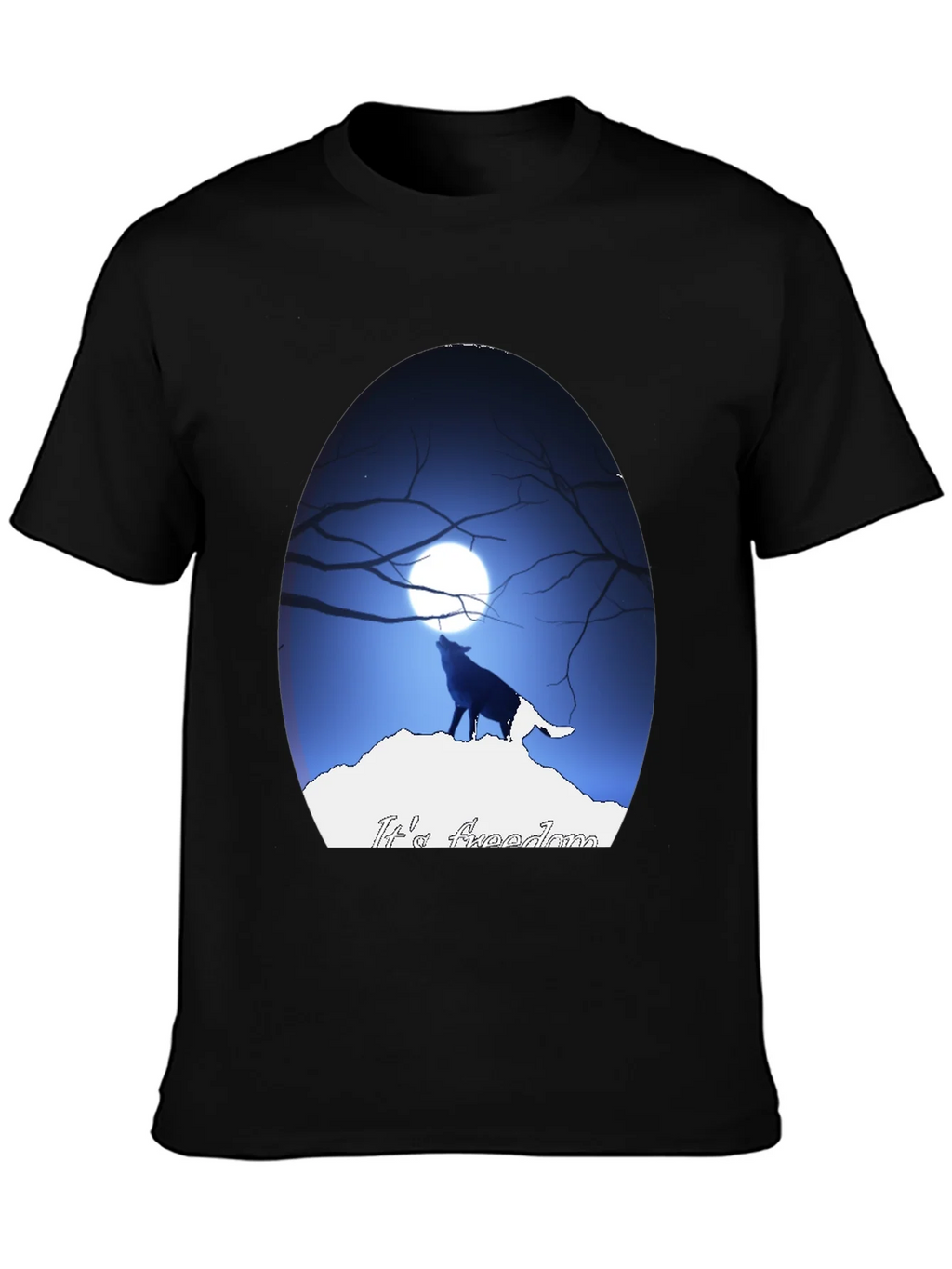 Wolf Howling at Moon Graphic Tee