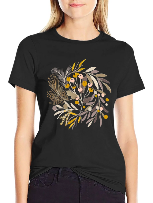 Botanical Print Crew Neck Tee