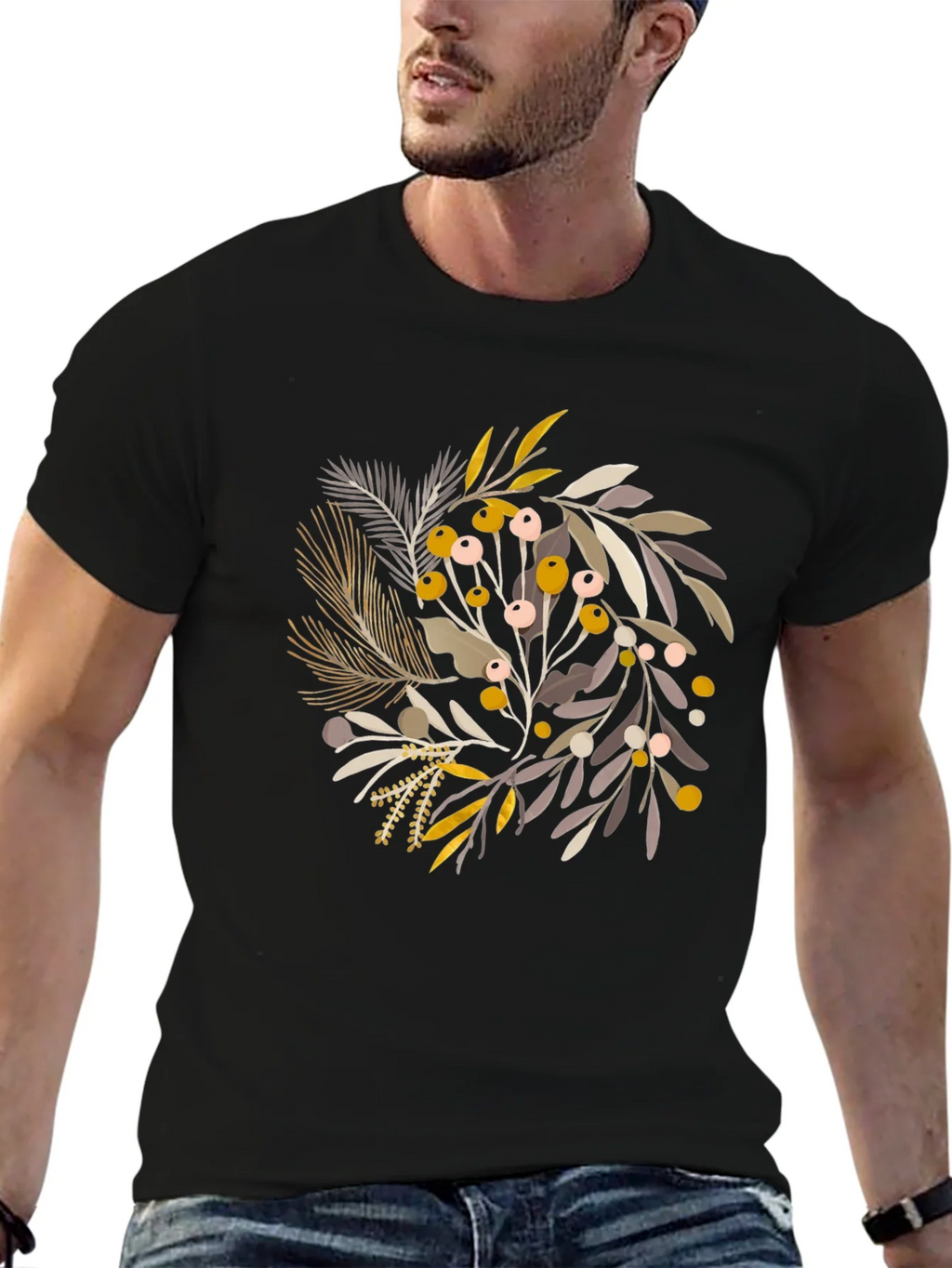 Botanical Print Crew Neck Tee