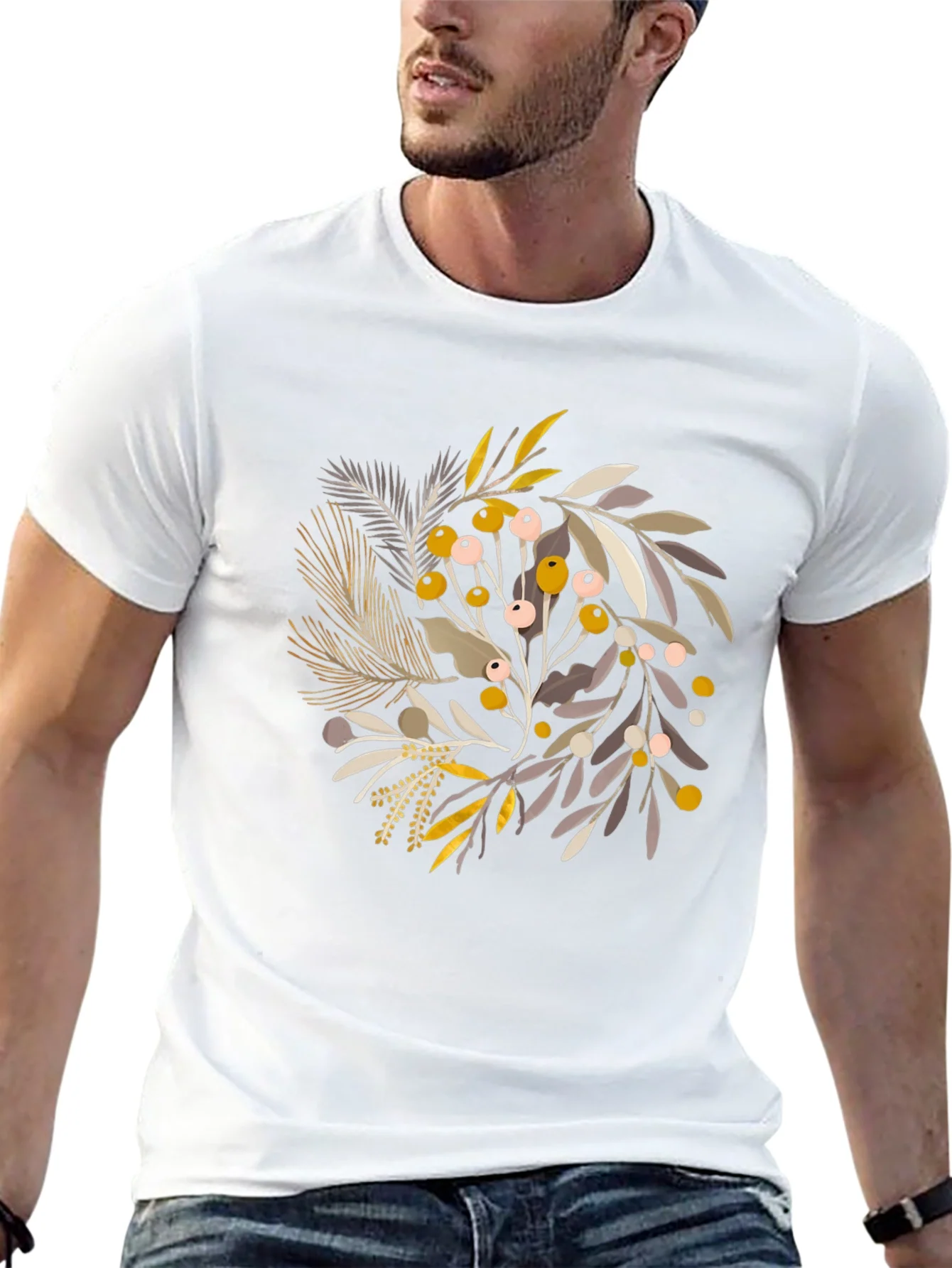 Botanical Print Crew Neck Tee