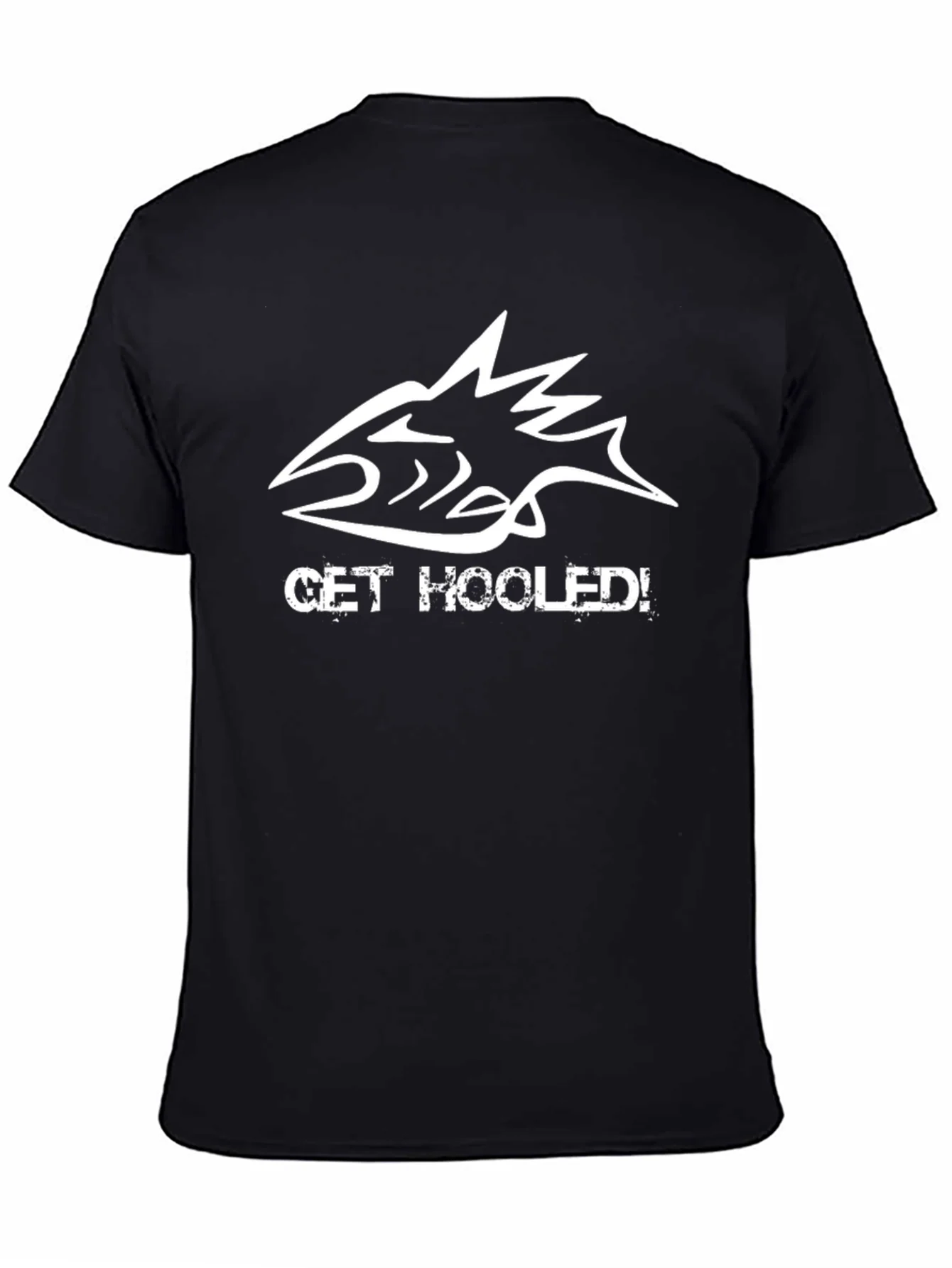 Get Hooked! Fishing Graphic Tee - Black