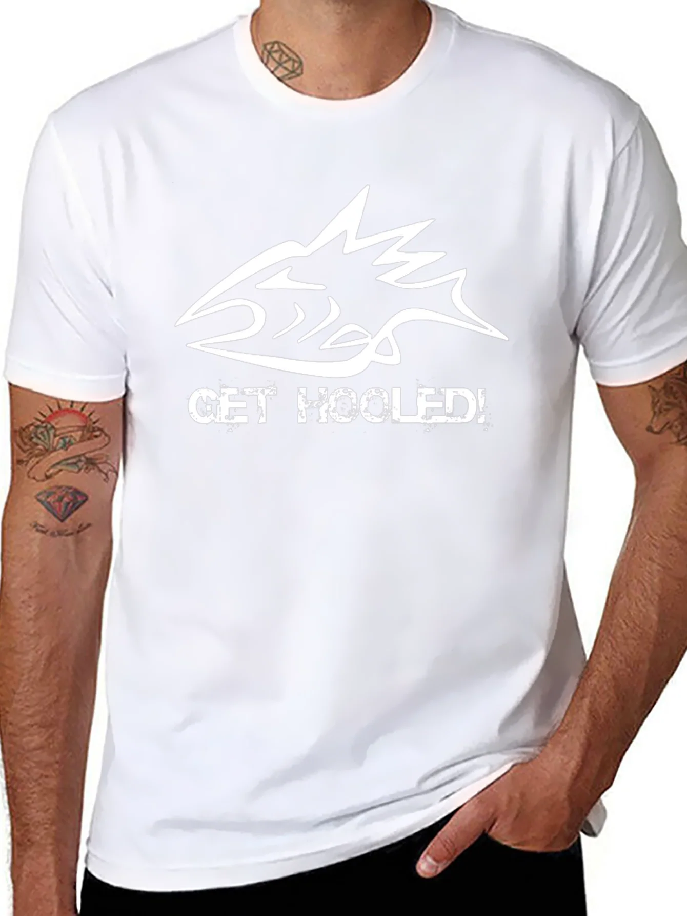 Get Hooked! Fishing Graphic Tee - Black