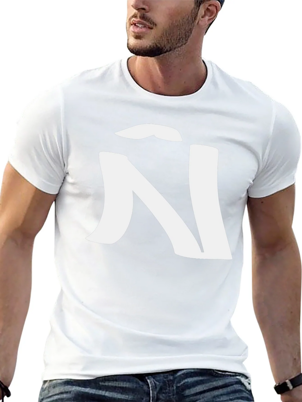 Black T-Shirt with White Ñ Design