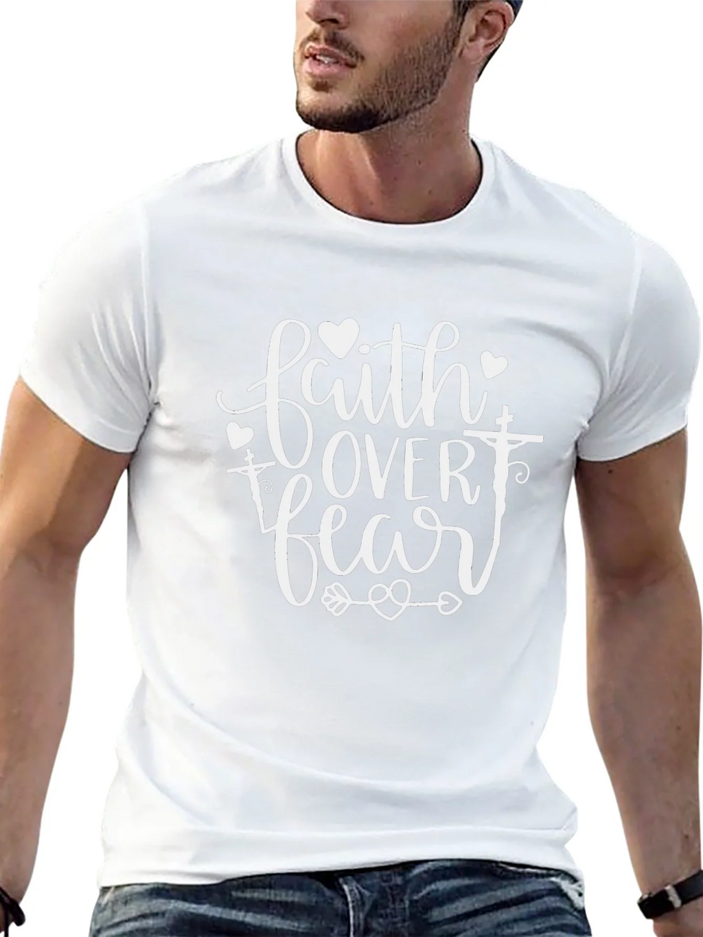 Faith Over Fear Black Graphic Tee