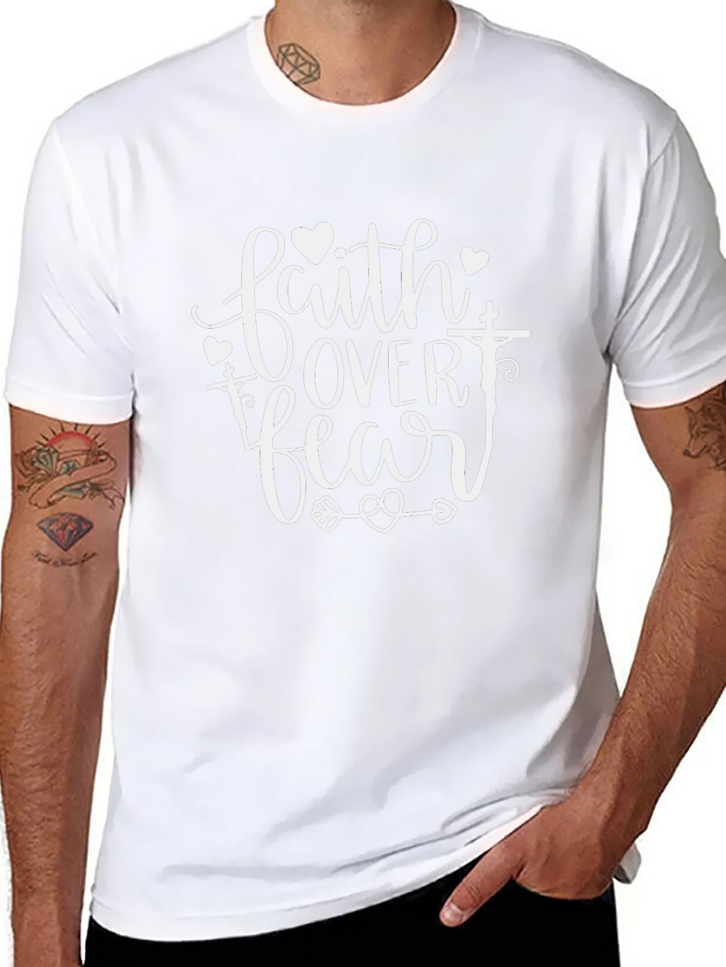 Faith Over Fear Black Graphic Tee