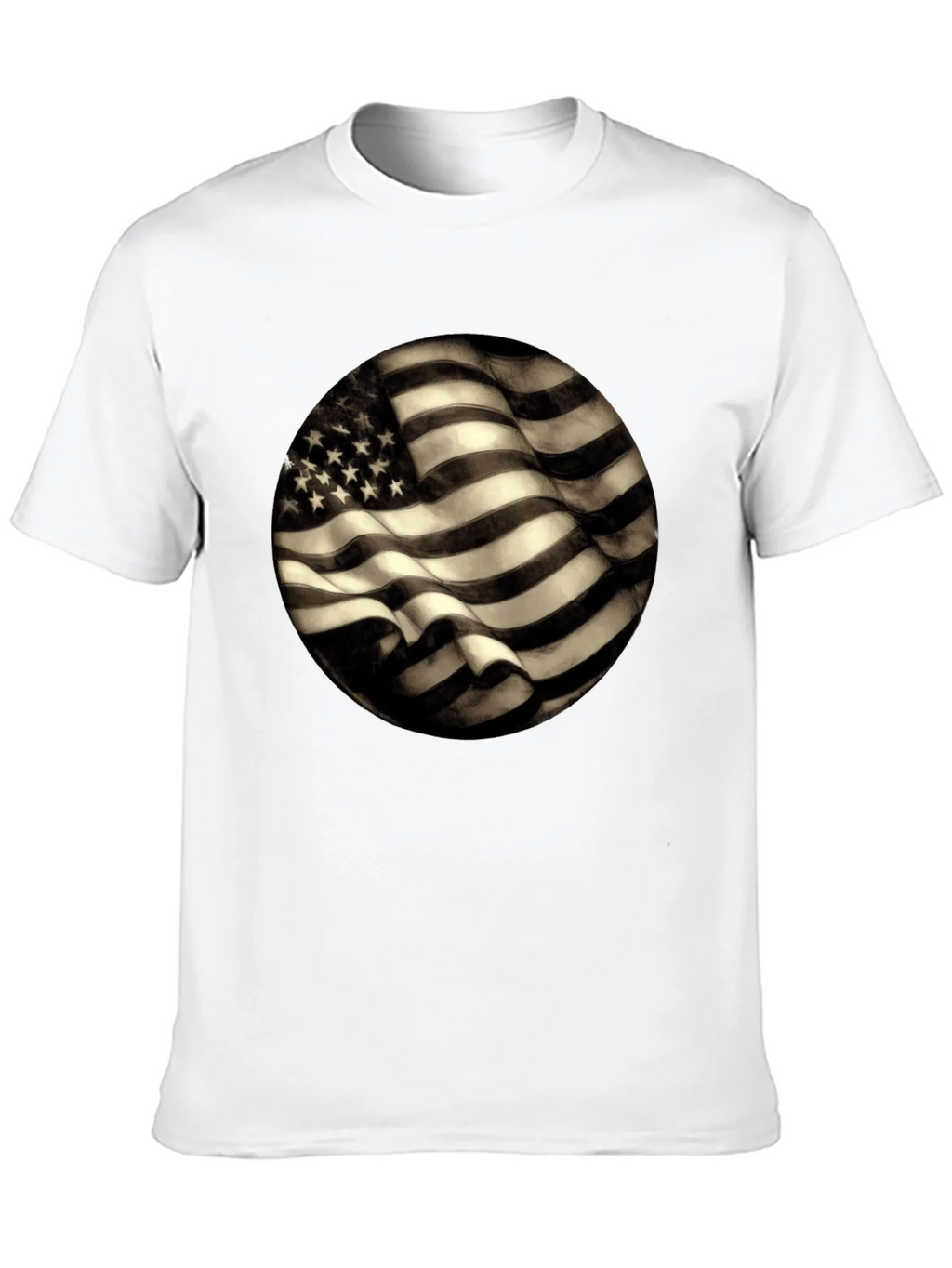 American Flag Graphic Mens Black T-Shirt