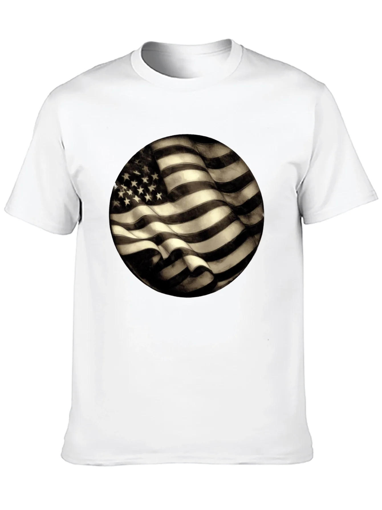 American Flag Graphic Mens Black T-Shirt