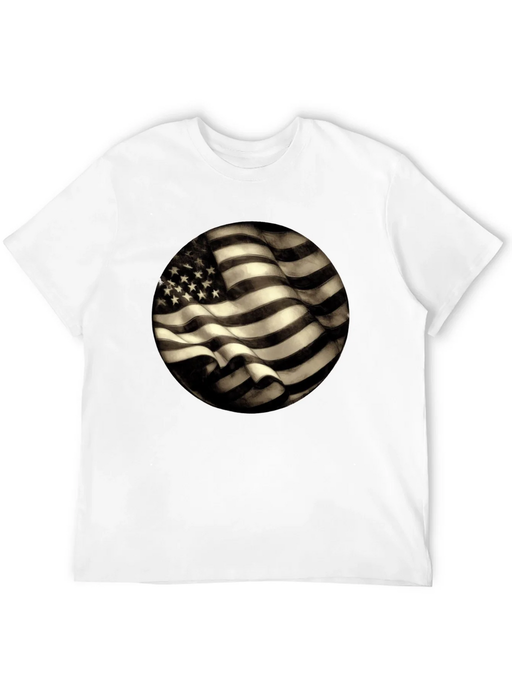 American Flag Graphic Mens Black T-Shirt