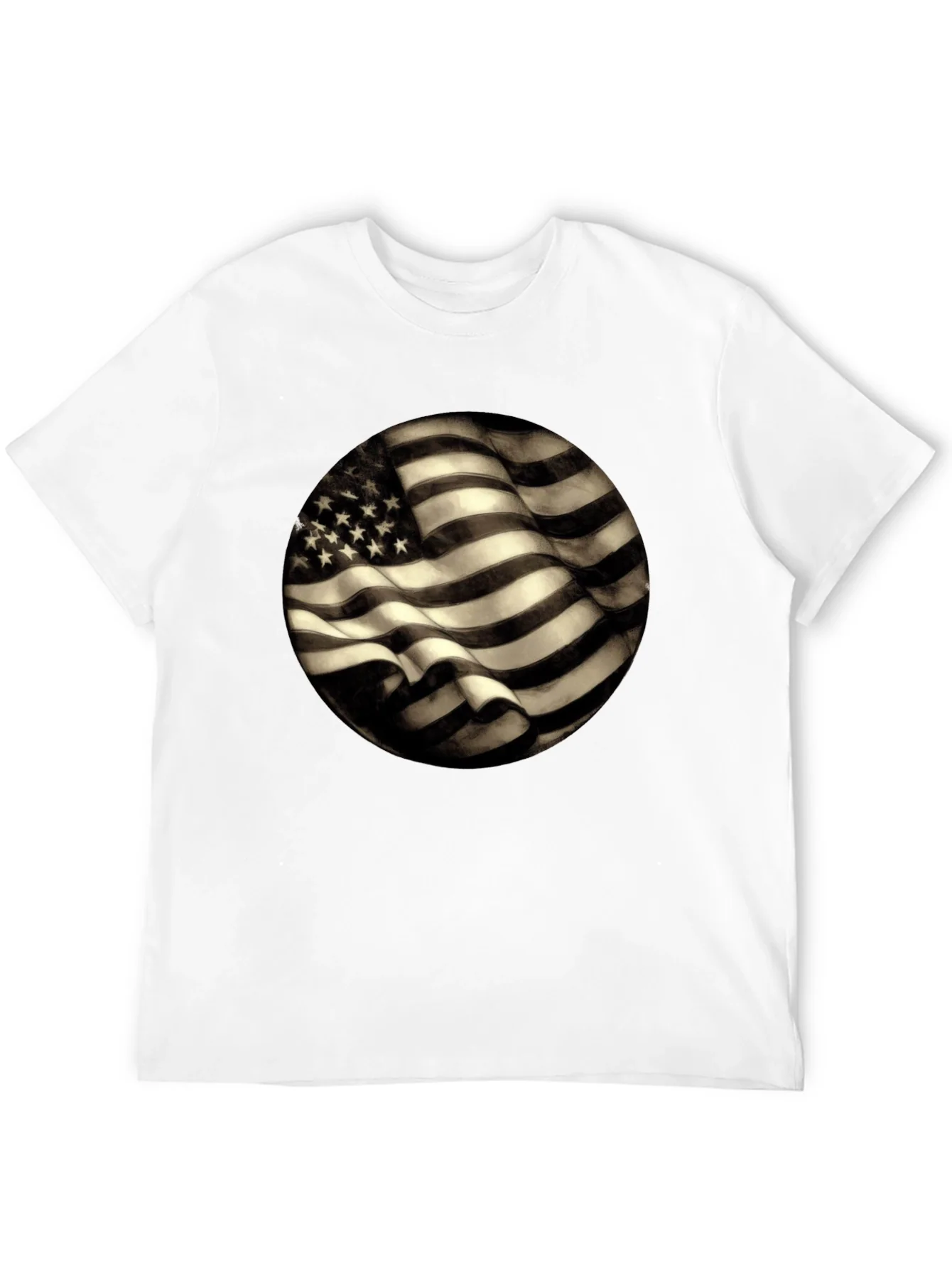 American Flag Graphic Mens Black T-Shirt