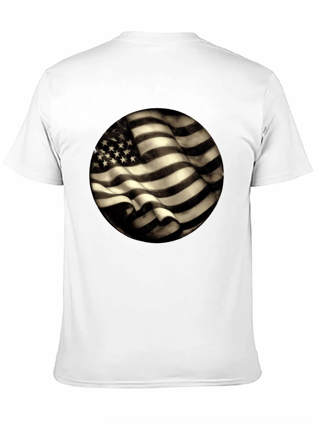 American Flag Graphic Mens Black T-Shirt