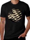 American Flag Graphic Mens Black T-Shirt