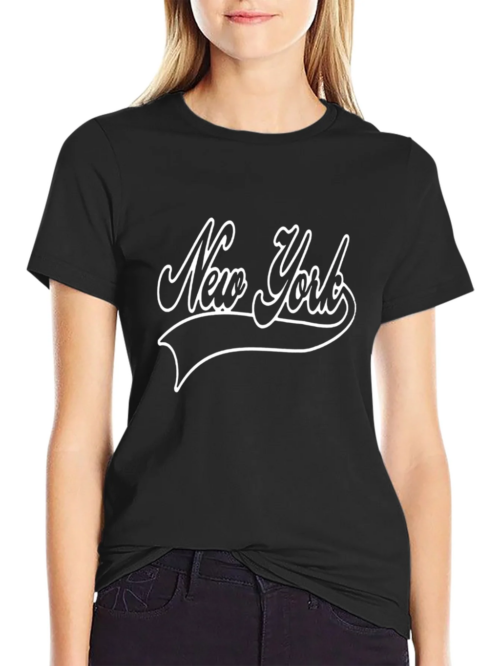 New York Graphic Tee - Black Cotton T-Shirt