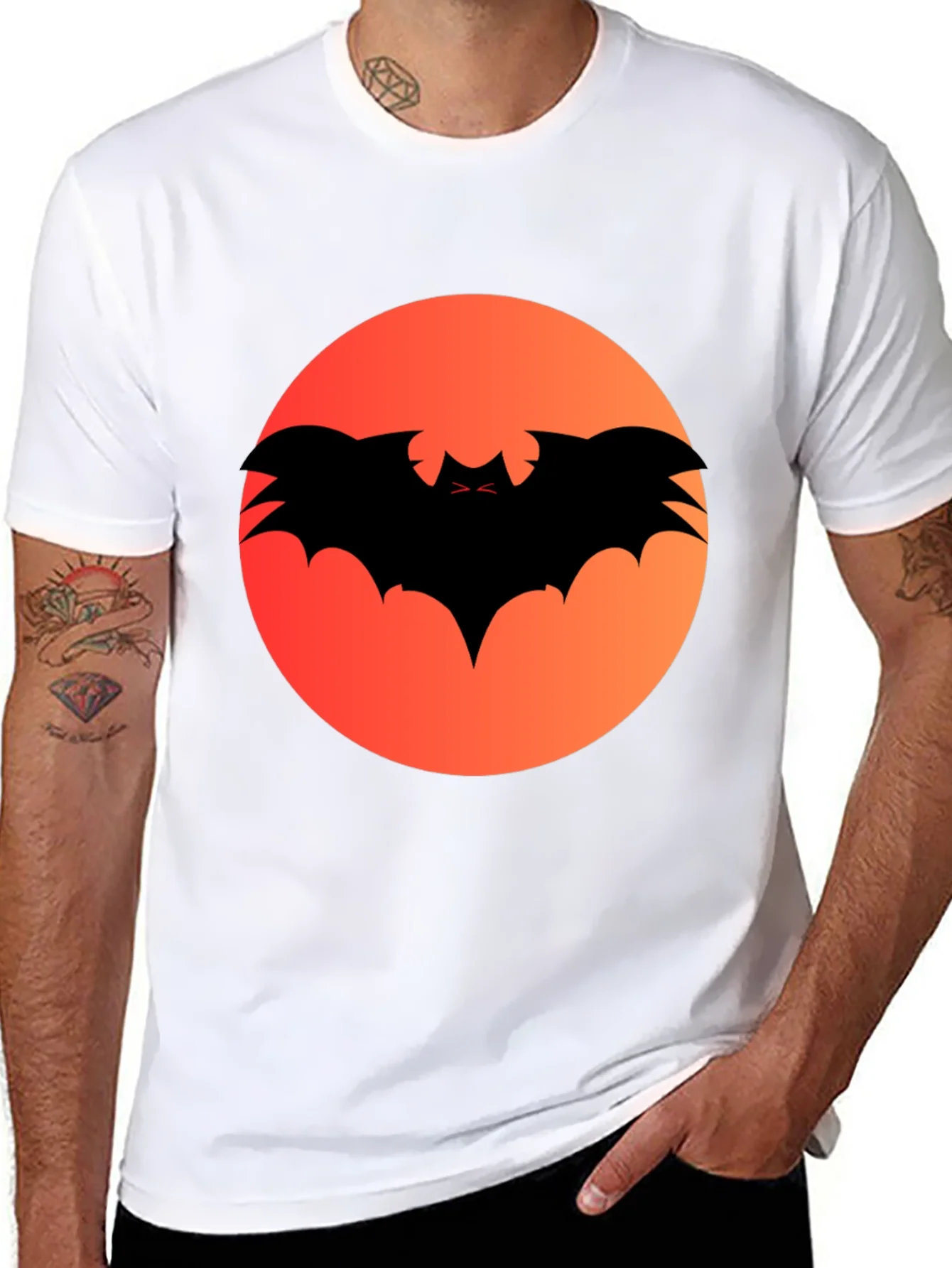 Halloween Bat Silhouette Graphic Tee