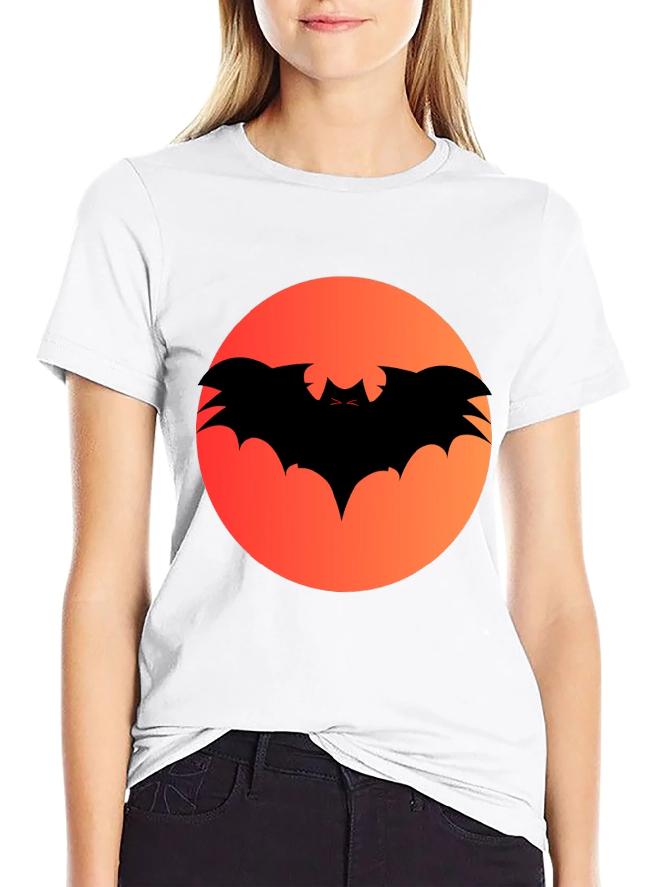 Halloween Bat Silhouette Graphic Tee