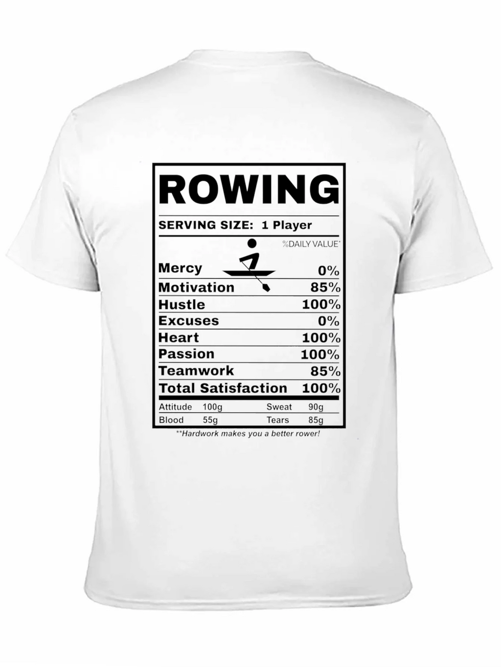 Rowing Nutrition Facts T-Shirt