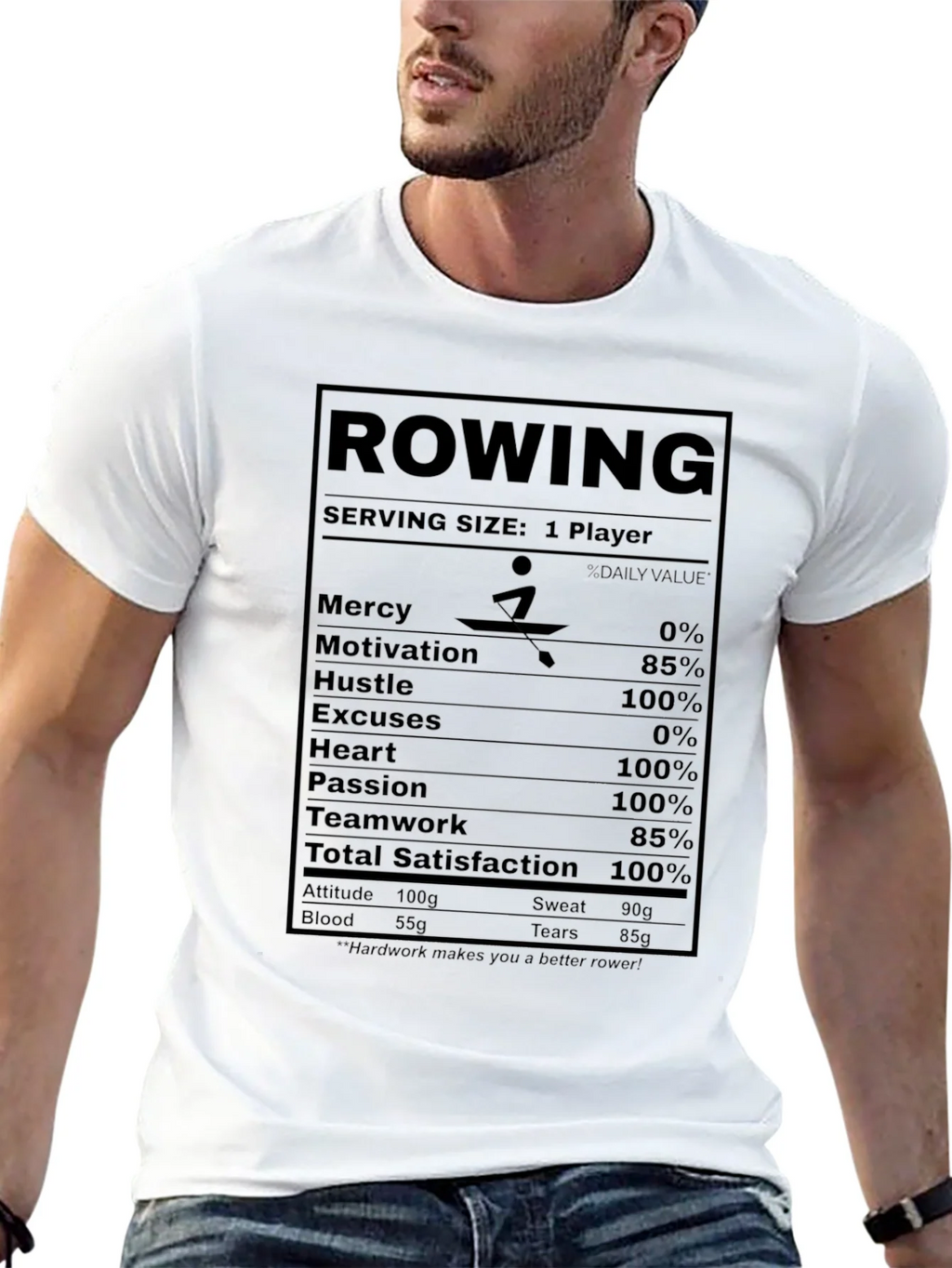 Rowing Nutrition Facts T-Shirt