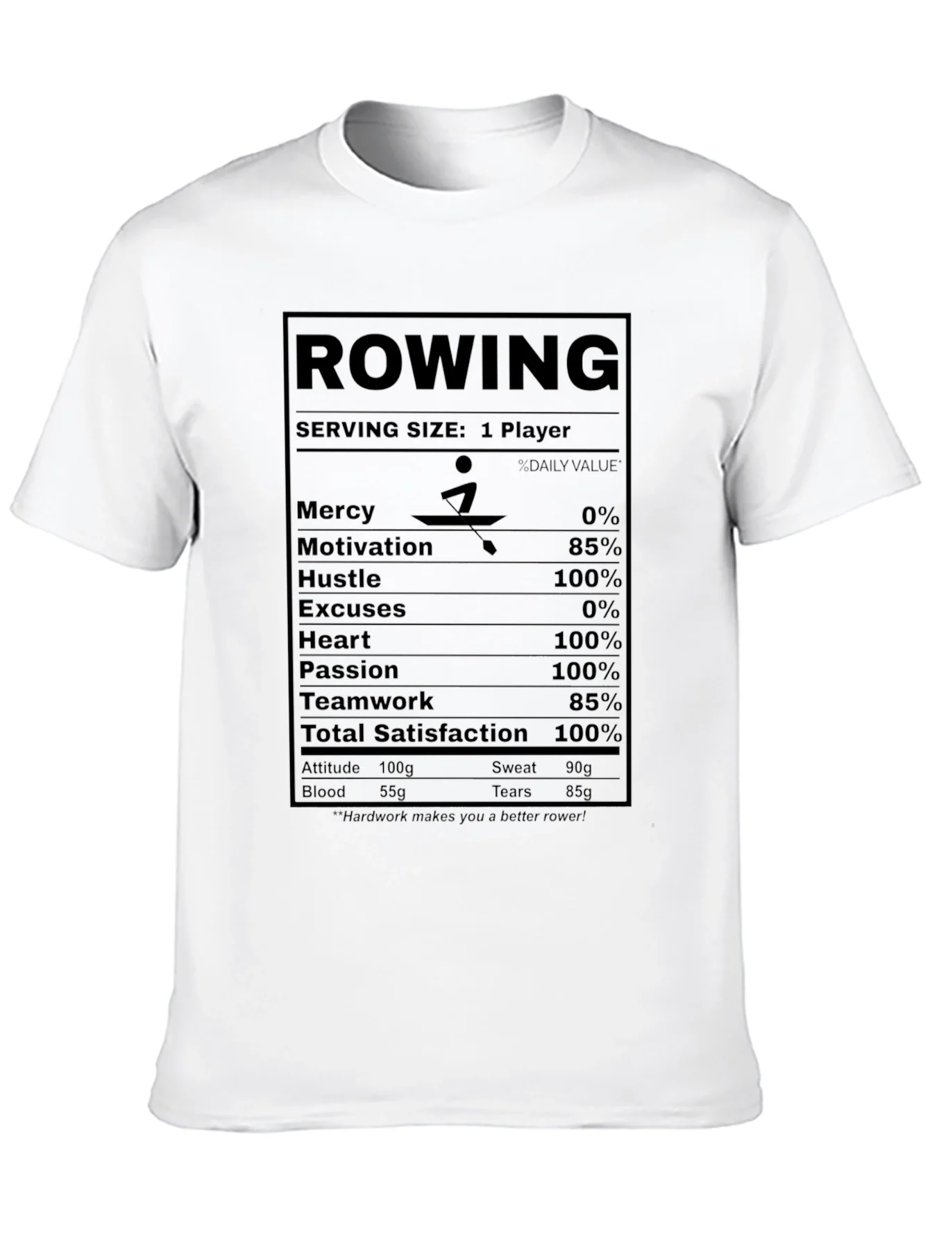 Rowing Nutrition Facts T-Shirt