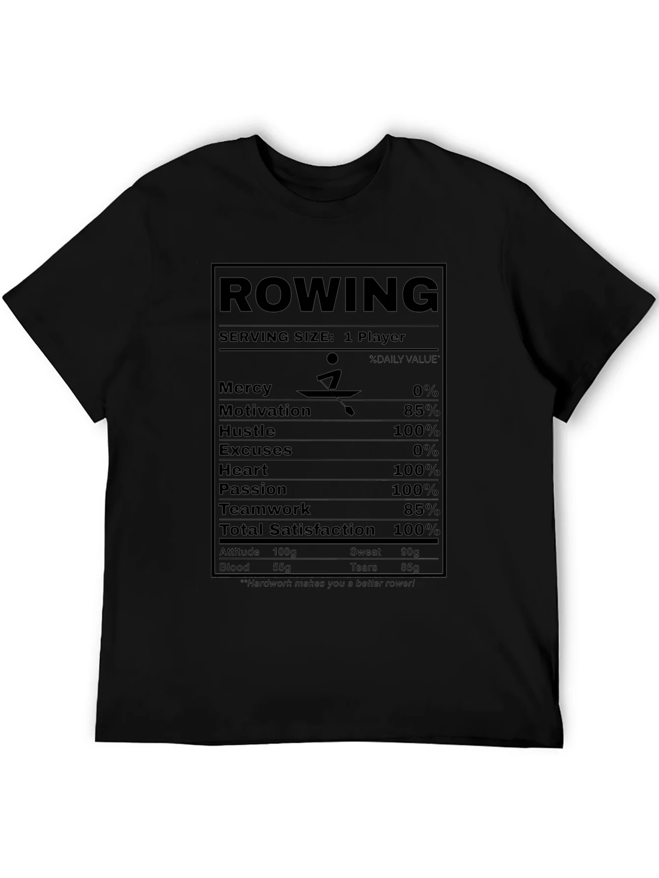 Rowing Nutrition Facts T-Shirt