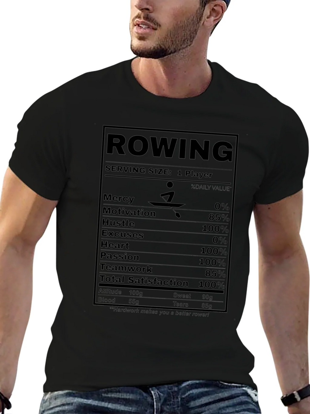 Rowing Nutrition Facts T-Shirt