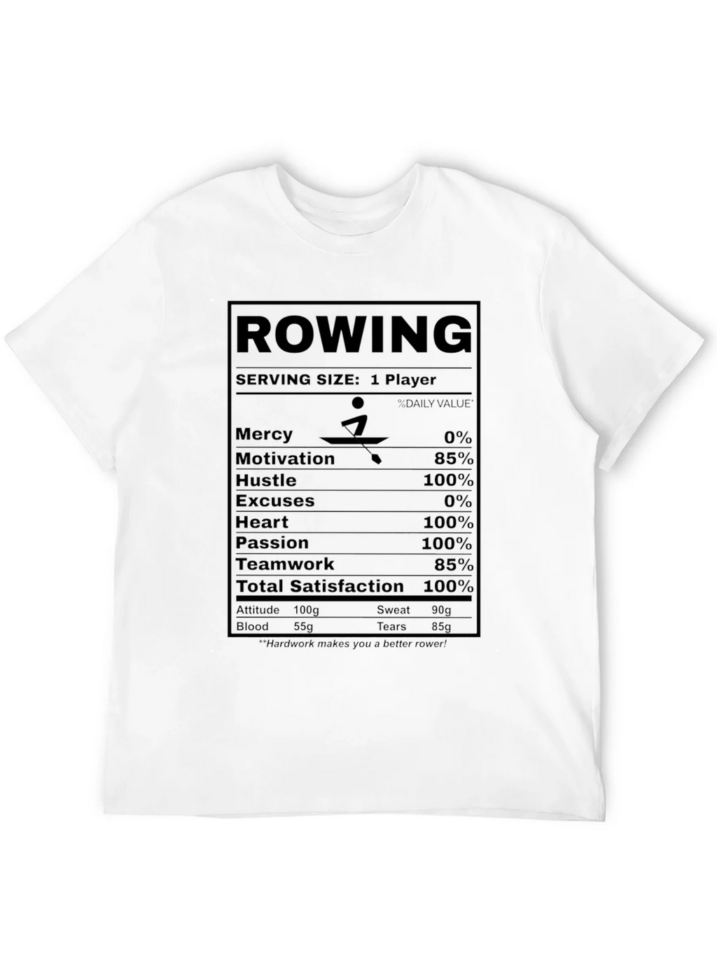 Rowing Nutrition Facts T-Shirt