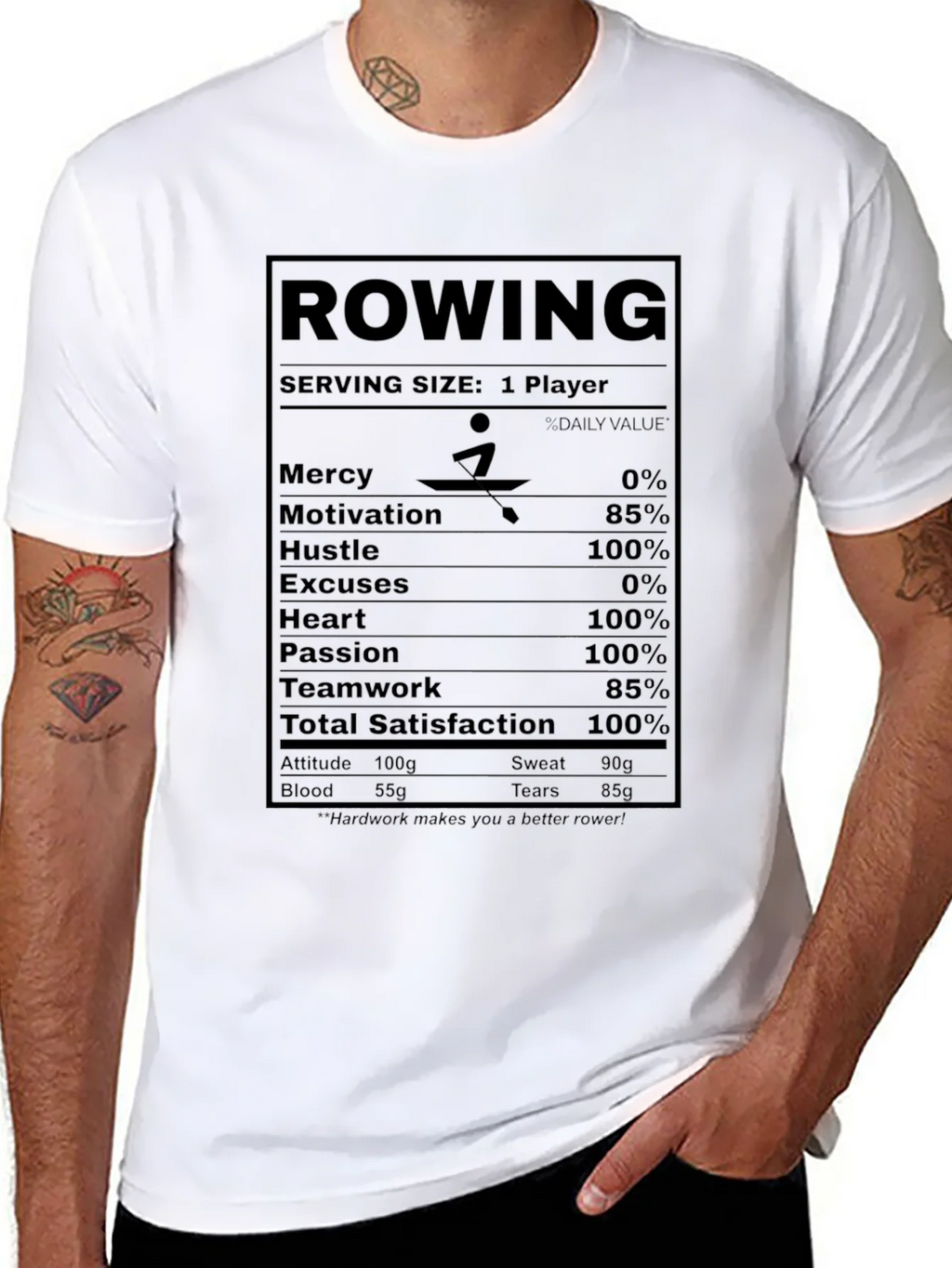 Rowing Nutrition Facts T-Shirt