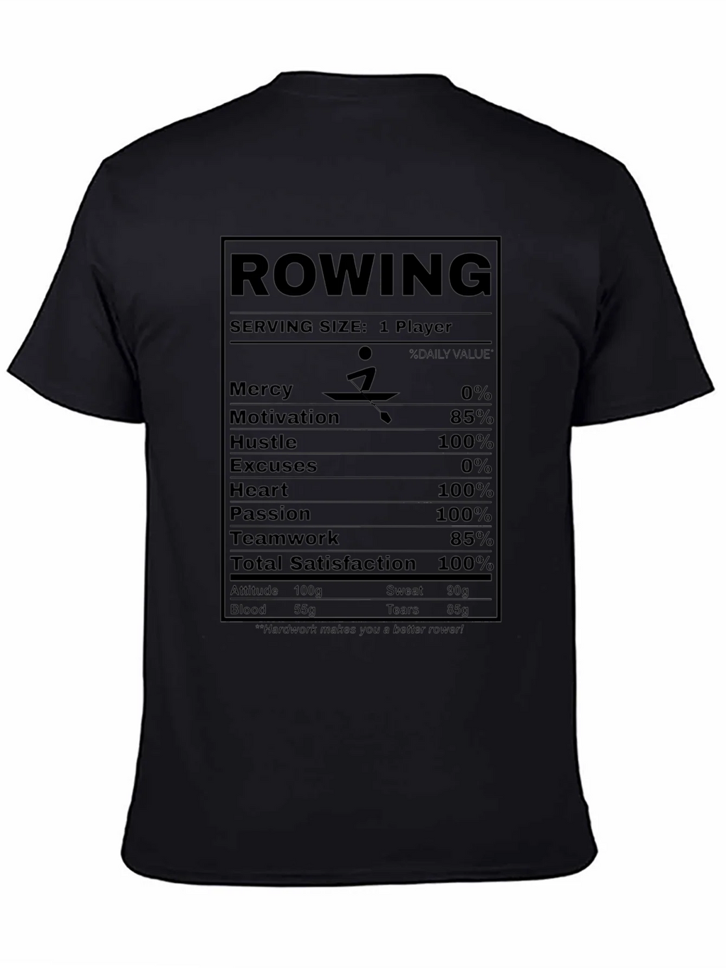 Rowing Nutrition Facts T-Shirt
